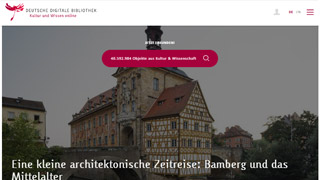 Die Startseite der Deutschen Digitalen Bibliothek (Februar 2022)