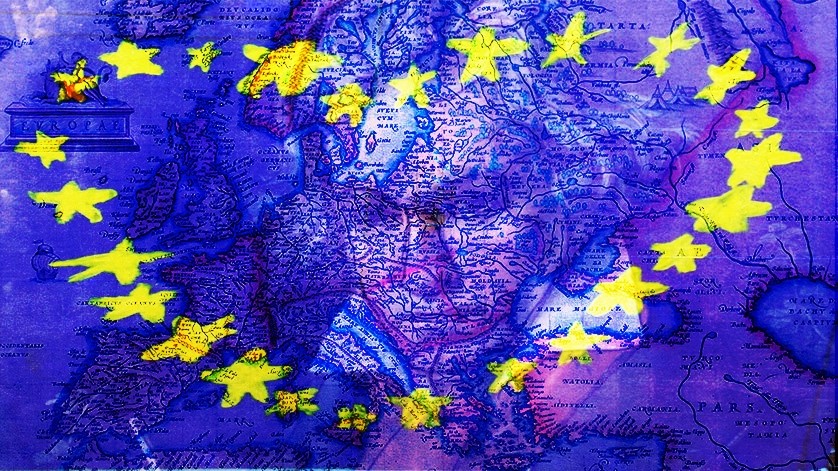Bearbeitete historische Europa-Karte