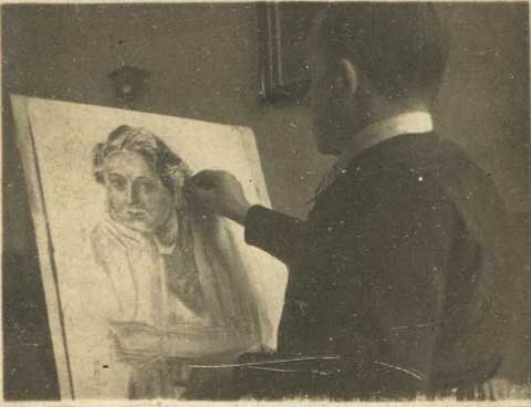 Karl Schwesig porträtiert 1935 die Tochter des Besitzers der Crémerie Coup Glacé in Antwerpen. 