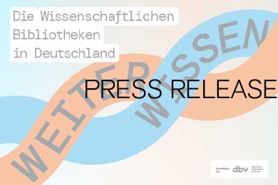 Motif of the "Weiter Wissen" campaign; superimposed on it the word Press Release.